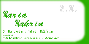 maria makrin business card